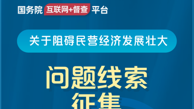 caobivang国务院“互联网+督查”平台公开征集阻碍民营经济发展壮大问题线索